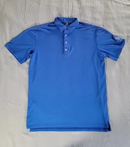 Johnnie-O Herren M Poloshirt Blau Stretch Performance Golf Preppy Leicht - Bild 1 von 11