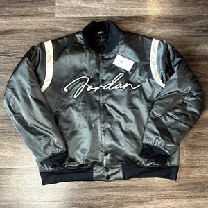 Nike Jordan MVP Varsity Jacket Off-Noir Sail Gray Puffer Men's XXL HF9297-045 - Picture 1 of 4