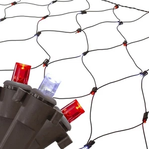 Northlight 4' x 6' Red White Micro LED Net Style Christmas Lights, Brown Wire - Picture 1 of 3
