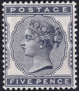 PROVISIONALS 1881 SG169 5d INDIGO UNMOUNTED MINT NH SCARCE - Picture 1 of 1