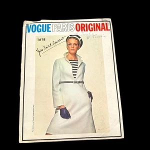 Vogue Paris Original w/Tag Sewing Pattern 1618 by Yves Saint Laurent Dress Sz 14 - Picture 1 of 7