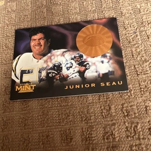 1996 Pinnacle Mint Collection Gold Junior Seau #18 HOF Chargers LEGEND!! - Picture 1 of 3