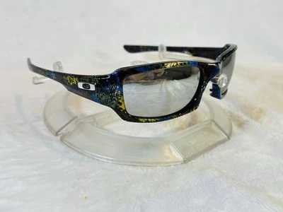 Custom Oakley Fives Squared Rainbow Marble Sunglasses with Chrome Mirror Lenses - Image 1 of 4