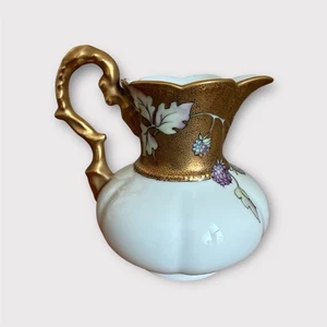 Antiker handbemalter Gold Moriage Krug signiert Vintage 5" Beeren Motiv - Bild 1 von 10