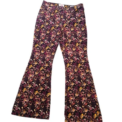 NWT Wrangler Floral Print Corduroy Flare Pants Women's Size 14 x 32 Bohemian NWT - Image 1 of 4