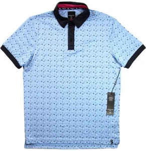 Kenneth Cole Mens Polo Golf Shirt S Performance Short Sleeve Classic Light Blue - Picture 1 of 5