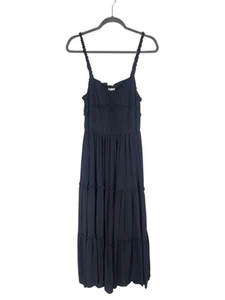SUNDANCE Women's Black Skinny Strap Tiered A-Line Dress Medium - Picture 1 of 6