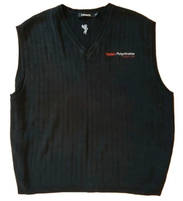 Chaleco de algodón Kodak vintage con gráficos policromados negro grande para hombre Foto 1 de 4