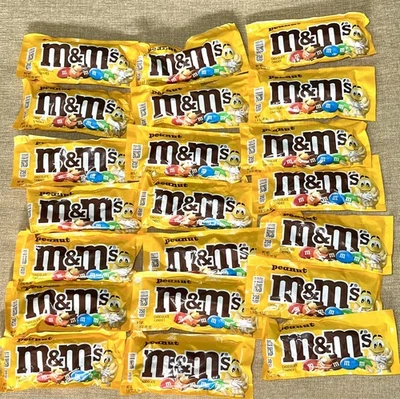 M&M'S PEANUT Milk Chocolate Candy 1.74oz (21 Individual Packs) Ex 7/2026 - Image 1 of 3