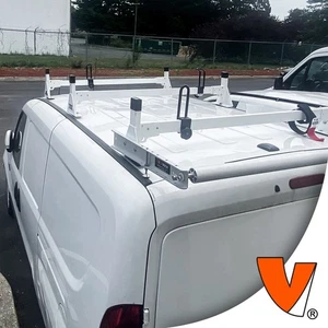 H1 3-Bar Steel Rack System w/ Roller RAM ProMaster City 2015-2022 White - Picture 1 of 10