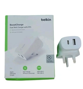 Belkin Fast charge, Boost Charge 37W 2 ports (USB/TYPE C) Any iPhone and Android - Picture 1 of 3