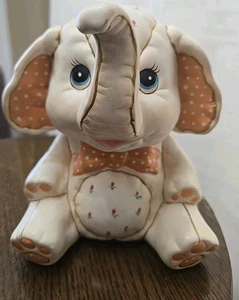 Ceramic Elephnat Bank 1987 Lefton. Sri Lanka. Soft White, Pink Flowers - Picture 1 of 14