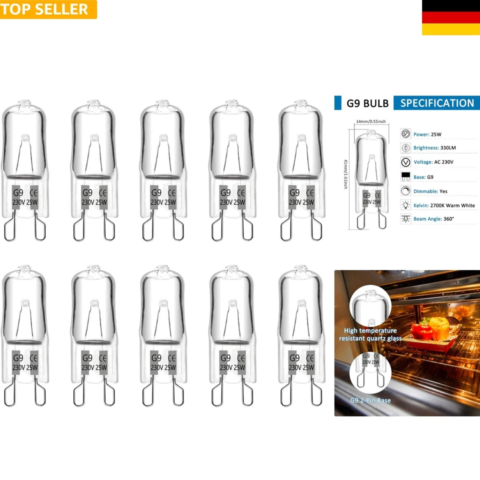 G9 Leuchtmittel 33W 230V Warmweiß 2700K dimmbar Glühbirne 10 Stück - Bild 1 von 1