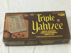 TRIPLE YAHTZEE Vintage 1972 ES Lowe Milton Bradley Dice Game COMPLETE - Picture 1 of 7