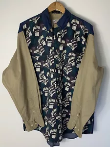 Vintage Cutter & Buck Mens Size L Large Shirt 90s Colour Block Polo Pattern - Picture 1 of 7