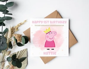 Personalised Peppa Pig Birthday Card - daughter niece granddaughter goddaughter - Picture 1 of 1