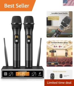 Wireless Microphone System, Professional Metal Cordless Karaoke Microphones, ... - Picture 1 of 10