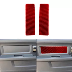 2X Red Carbon Fiber Interior Rear Door Panel Trim For Dodge Ram 1500 2009-2012 - Picture 1 of 18