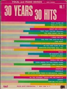 30 YEARS 30 HITS Book No. 1 - Sheet Music for PIANO - Miller Music, New York - Picture 1 of 2