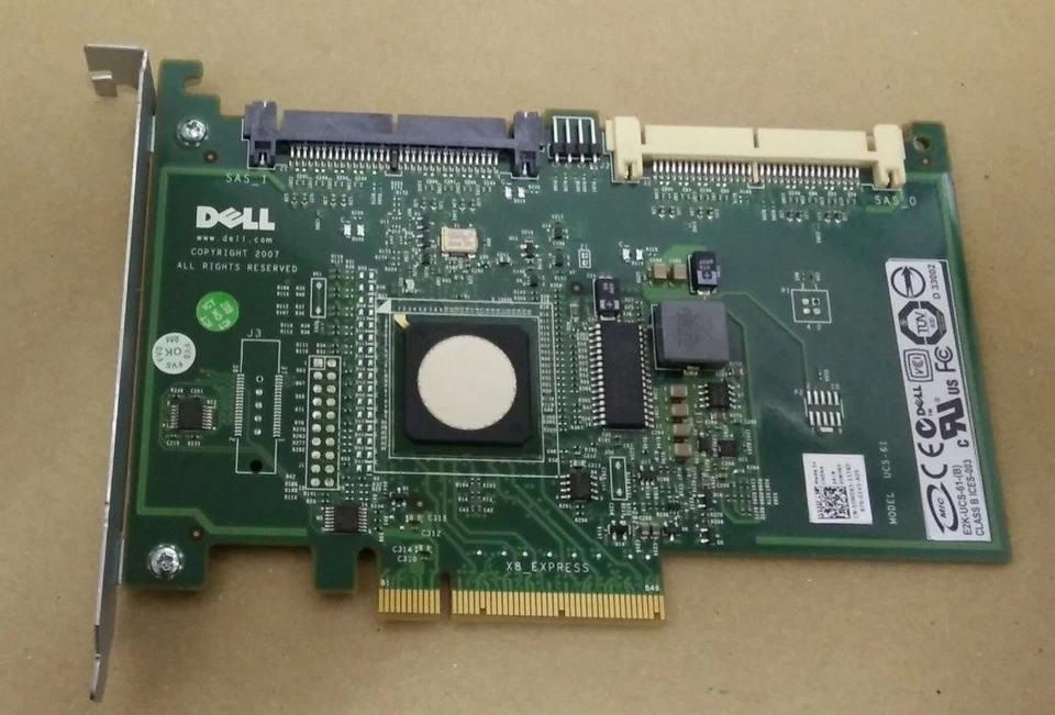 2x Dell JW063 R510 R710 Server PERC 6/IR SAS/SATA RAID Controller Card - Image 1 of 1