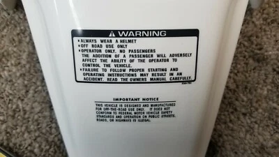 HONDA Z50R 1989, 1991 Y 1992 GUARDABARROS TRASERO CAPÓ CALCOMANÍAS ADVERTENCIA REPRO  Foto 1 de 4