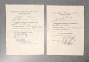 2 - 1930's Shelby County Building & Loan Ass'n Letterheads - Sidney, Ohio - Picture 1 of 1