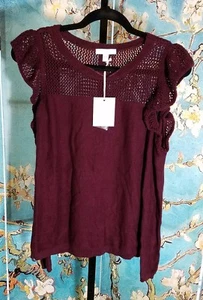 Neu mit Etikett Lauren Conrad Rüschen Cold Shoulder, Größe XSmall, Einzelhandel $ 50,00 - Bild 1 von 2