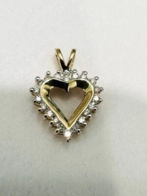 COLGANTE CORAZÓN DIAMANTE ORO AMARILLO 14K Foto 1 de 4