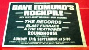 Dave Edmunds Rockpile/The Records Gig ORIG 1978 Press/Magazine ADVERT 3.5"x 2.5" - Imagen 1 de 3