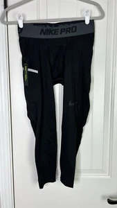 NIKE Pro AT3383-010 Dry-Fit Mens S Basketball 3/4 Length Leggings Training Black - Picture 1 of 15