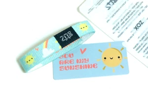 ZOX **YOU ARE MY SUNSHINE** Silver Single med NIP Wristband w/Card - Picture 1 of 3
