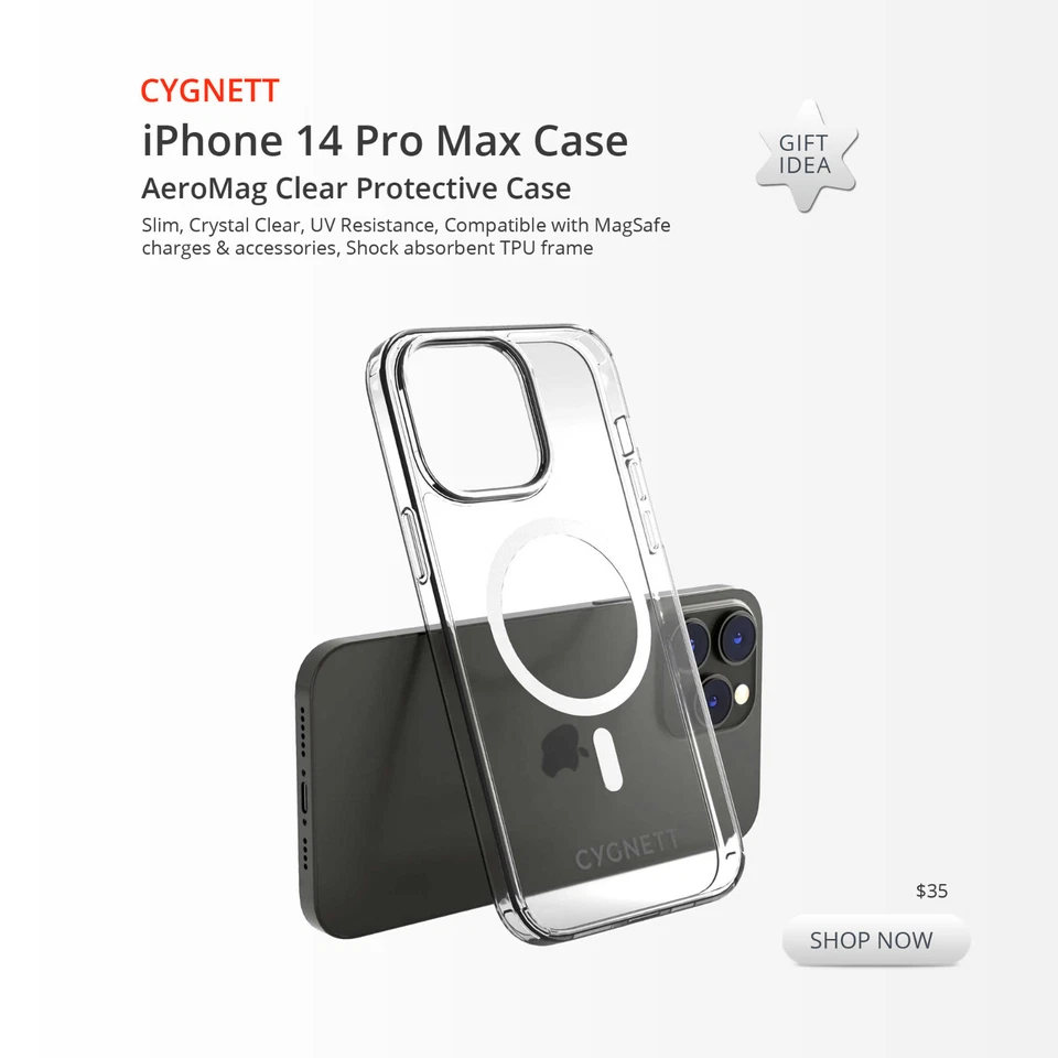 Funda transparente MagSafe para teléfono Apple iPhone 14 Pro Max para fundas REGALO 35 EN CY15 Foto 1 de 4