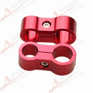 US SHIP 2PC AN-4 4AN 11.9mm To 6AN 14.6mm Stepped Billet Dual Hose Separator Red - Picture 1 of 2