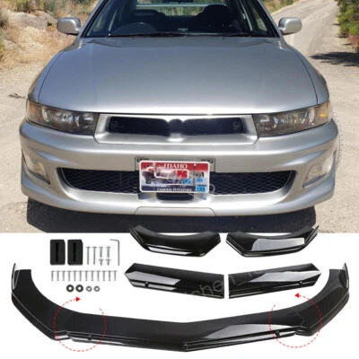 For Mitsubishi Galant Front Bumper Lip Splitter Spoiler Body Kit Gloss Black - Image 1 of 4