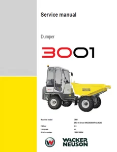 Wacker Neuson 3001 Dumper Service Reparaturanleitung | CD oder USB - Bild 1 von 6