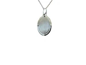 NEW MONICA RICH KOSANN Oval Stripe Half Locket NECKLACE - Picture 1 of 4