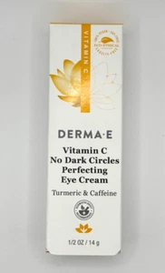 NEW !!!DERMA E Vitamin C No Dark Circles PERFECTING EYE CREAM 1/2 Oz/Exp-02 2027 - Picture 1 of 5