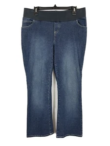 Duo Maternity Jeans Size L Large Blue Pockets Straight Leg Under Belly G1 - Picture 1 of 10
