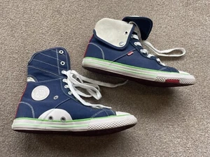 💙SUPERDRY NAVY BLUE CANVAS HIGH LOW TOP BASEBALL BOOTS PUMPS SIZE 6 TRAINERS💙 - Picture 1 of 2