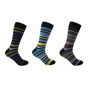 Firetrap Mens 3 Pack Strip Sock Crew Socks Lightweight - Picture 1 of 14