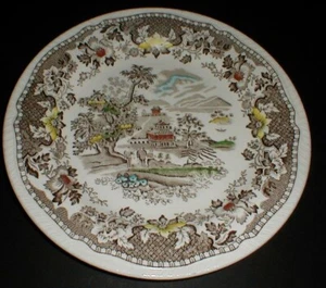 Wood & Sons England MultiColored Brown SEAFORTH 10" Dinner Plate (36Z) - Picture 1 of 3