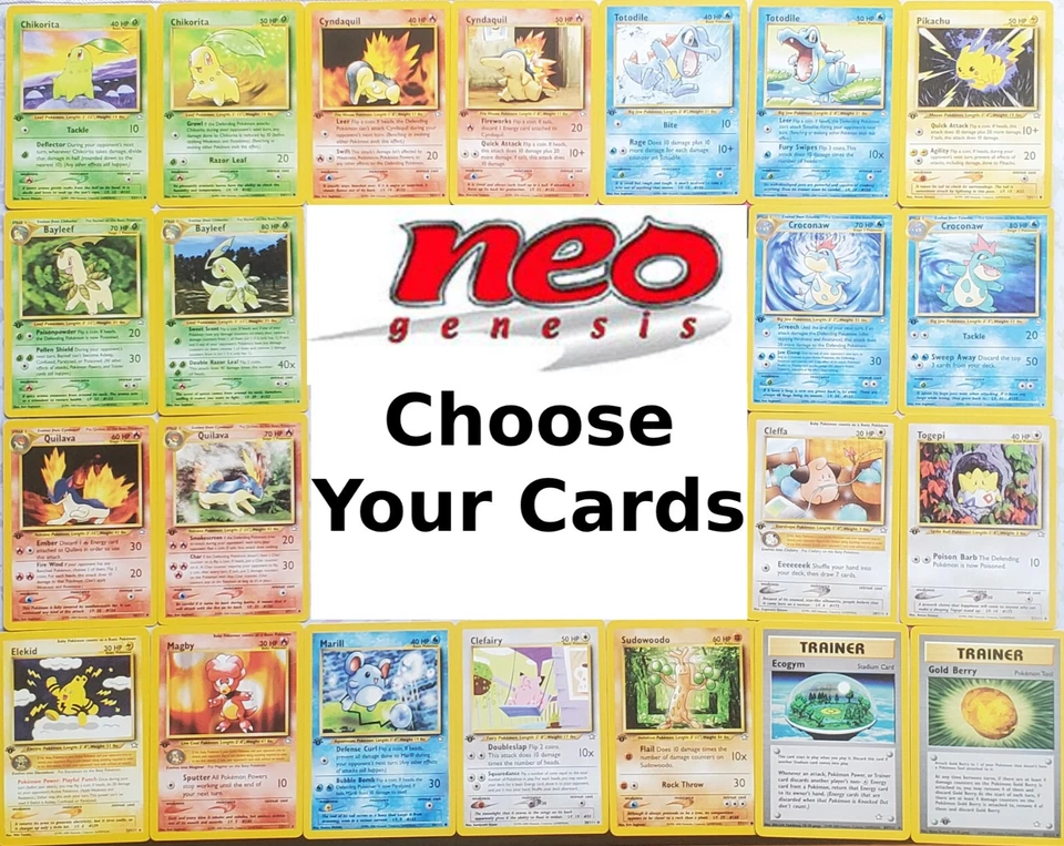 CHOOSE YOUR CARDS: Neo Genesis 1ST EDITION Uncommon/Common Pokemon Cards - Image 1 of 1