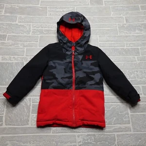 Under Armour Storm ColdGear Jacket Youth Size 5 Gray Camo Fleece Lined Hooded - Picture 1 of 7