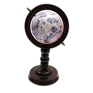 Vintage Executive Schreibtisch Globus mit Holzfuß 8 1/2 Zoll hoch #X004 - Bild 1 von 11