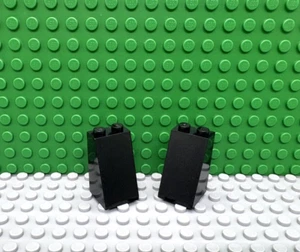 Leg0 2 Black 2x2x3 slopes brick 75 degree castle wall NEW - Picture 1 of 1