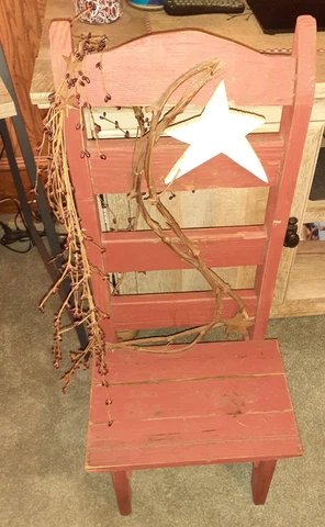 Vintage Country Chair Bench Seat Decor! Beautiful Piece! Cover
