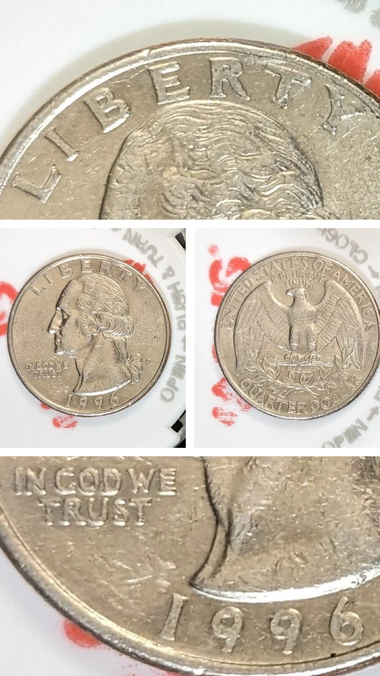 CIRCULATED 1996P WASHINGTON QUARTER. DDR & DDO. GREAT COLLECTION . - Image 1 of 4