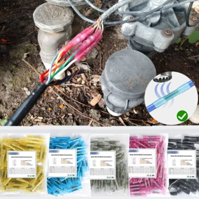 50/100PCS Heat Shrink Waterproof Wire Connectors Butt Seal Terminals Insulated ↕ - Image 1 of 4
