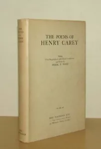 Ed. Frederick T Wood - The Poems of Henry Carey - 1st/1st (1930 Ltd First Ed DJ) - Imagen 1 de 5