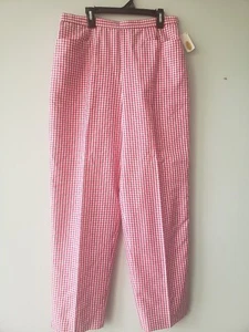 Talbots Damen Gingham rosa kariert gefüttert Knöchel reine Seide Hose Größe 10 - Bild 1 von 2